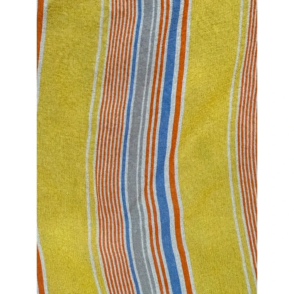 BEENE BAZAAR‎ Yellow Striped Silk Scarf Neck Scarf Bandana Head Scarf